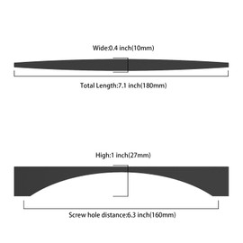 Asidrama 10 Pack 6.3 Inch(160mm) Matte Black Kitchen Cabinet Handles, Vintage Retro Cabinet Pulls Kitchen Cabinet Hardware for Cupboard Drawer Pulls