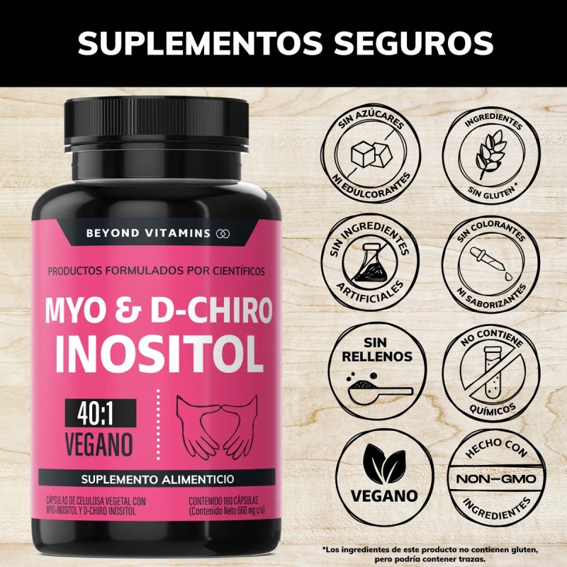 Inositol Capsulas Myo Chiro 100 Puro Cápsulas Beyond Vitamins Sabor