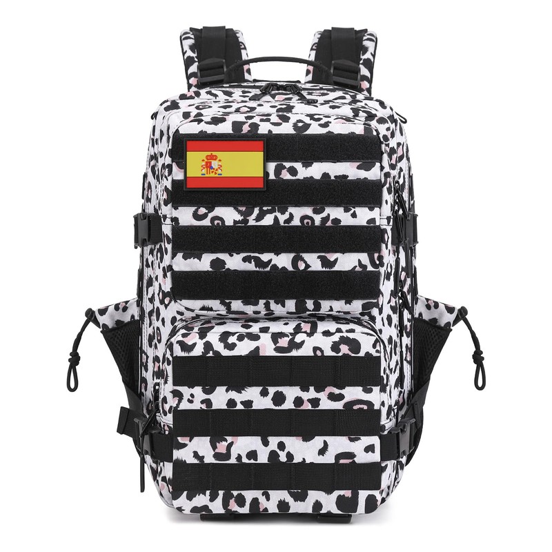Delgeo Military Backpack, 25L Leopard Print