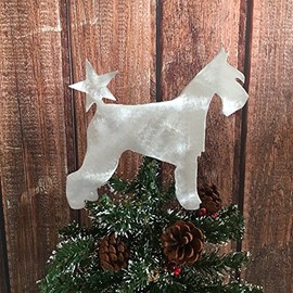 Schnauzer, Star, Dog Christmas Tree Topper, Wreath Decoration, Holiday Decoration, Aluminum,