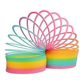 Jumbo Rainbow Coil Spring Toy,Magic Plastic Colored Coil Spring Classic Novelty Toy - Great Gift for Boys, Girls, Fun Birthday Party Favor, Novelty Gift - 4 x4 inch