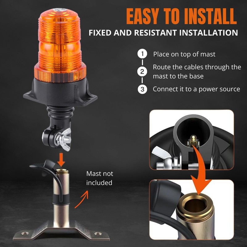MAGIC SELECT LED Strobe Beacon Light DC10-30V. Tractor Emergency light.
