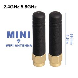 ACONRFTOL 2.4GHz 5.8GHz Mini Antenna WiFi 2dBi RP SMA Male Dual Band Mini WiFi Antenna PC Card Antenna Bluetooth for WiFi Card Wireless Network Card Wireless Router WiFi Booster PCI IP Camera 2PCS