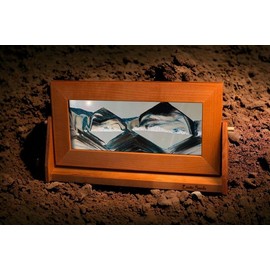 Exotic Sands The Original Moving Sand Art Picture Md24 Medium Cherry Frame (Arctic Glacier) Sandscape Unique Art.