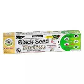 Al Riyan Organic Black Seed Moringa Herbal Toothpaste Pack of 12, Al Riyan—fluoride