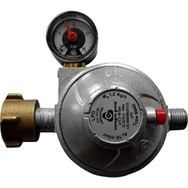 TGO 50 mbar Safety Pressure Regulator with Pressure Gauge for Vehicles Caravans and Motorhomes 30 or 50 mbar