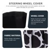GRIRIW 1Set Cow Pattern Steering Wheel Cover Coaster Easy to