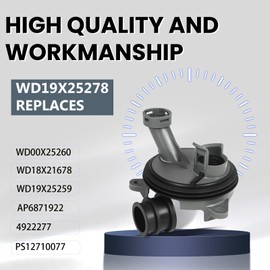 New Upgraded WD19X25278 Dishwasher Diverter Valve Kit, Compatible with GE, Whirlpool, Kenmore, Maytag, Amana Other Brand, Diverter Valve Kit Replaces WD00X25260, WD18X21678, WD19X25259