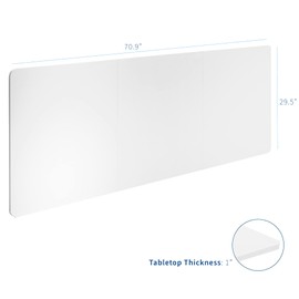 VIVO Universal 71 x 30 inch Table Top for Standard and Sit to Stand Height Adjustable Home and Office Desk Frames, White Desktop, DESK-TOP72-30W