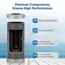 PUREPLUS 5 Micron 10" x 4.5" Whole House Lead Removal Water Filter, Enhanced Coconut Shell Activated Carbon Water Filter, Replacement Cartridge, CTO10BB-CQB, 3 PACK