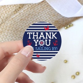Ahoy It's a Boy Baby Shower - Nautical Thank You Stickers - 40 Count (Thank You Stickers)