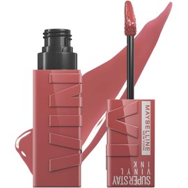 Maybelline Super Stay Vinyl Ink, Labial Líquido de Larga Duración, Efecto Vinilo y Acabado Brillante Instantáneo, Color Intenso por Hasta 16 Horas, Tono Cheeky