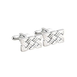 Celtic Knot Cufflinks Rhodium Plated Irish Made