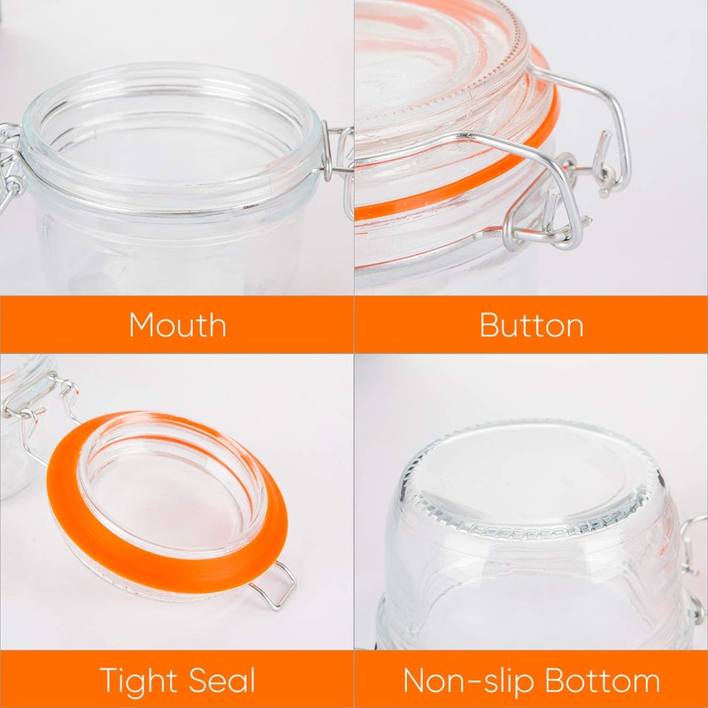 Small Glass Jars With Airtight Lids,Encheng Glass Spice Jars 5