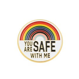 YOU ARE SAFE WITH ME Enamel Pins, Nurse Doctor Medical Students Pins, Rainbow Brooch Lapel Pin for Clothing Backpack Hat Funny Badge Jewelry Gift, Metal, no gemstone
