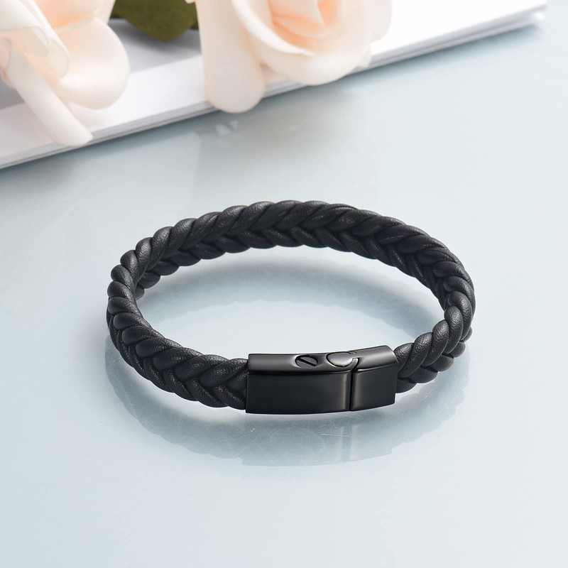 Minicremation Cremation Urn Bracelet for Ashes Urn Genuine Leather Bangles