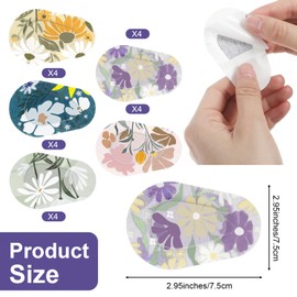 Hecila 20PCS Eye Patches for Adults Disposable Eye Patches Adhesive Eyepatch 5 Style Vintage Boho Flower Gentle Removal Eyepatches Breathable Material Light Blocking Cotton for Lazy Eyeball Latex Free