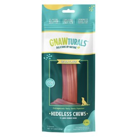Gnawturals Rawhide Free Dog Chews | Ribbed Bones | for Extra-Large Dogs | Pumpkin, Psyllium Husk and Chicory Root for Easy Digestion and Overall Gut Health (1 Bone, Chicken)
