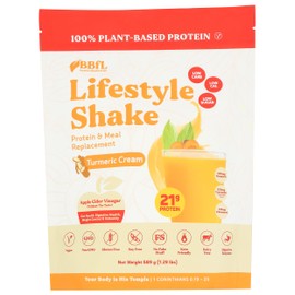 BBFL Turmeric Cream Protein & Meal Replacement Lifestyle Shake, Gluten Free, Soy Free, 1.29 LB (Pack Of 6)