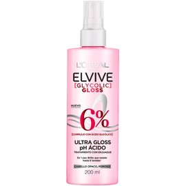 L'Oréal Paris Elvive Tratamiento Ultra Gloss Glycolic Gloss, con Ácido Glicólico para un pelo más brillante y visiblemente sano, 200ml