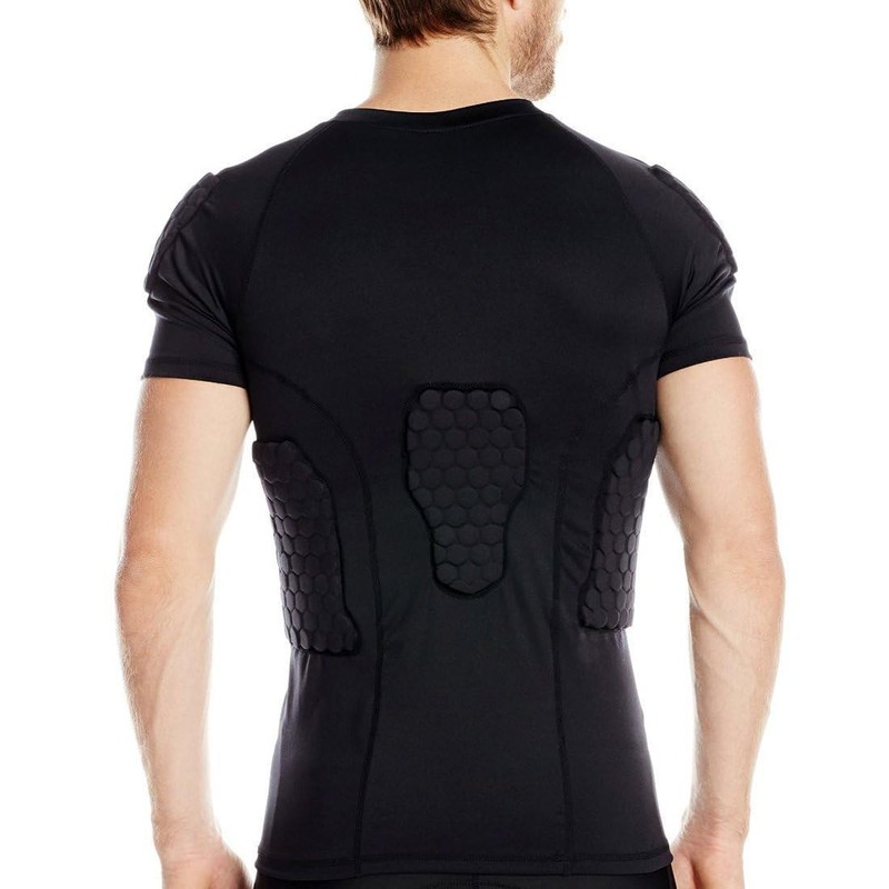 DGYAO Padded Comprssion T Shirt, Mens Rugby Safe Guard Top