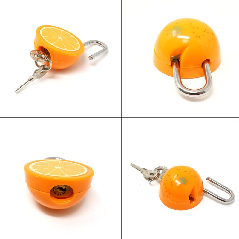 Honbay Cute Orange Fruit Padlock Mini Padlock Lock with Keys