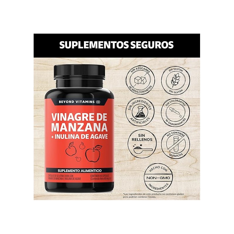 Vinagre de Manzana + Inulina de Agave | 60 Cápsulas