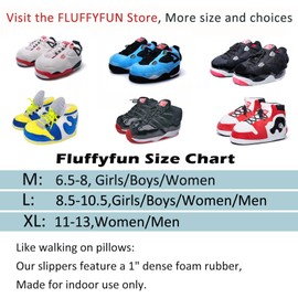 FLUFFYFUN Plush Sneaker Slippers Men XL (11-13)