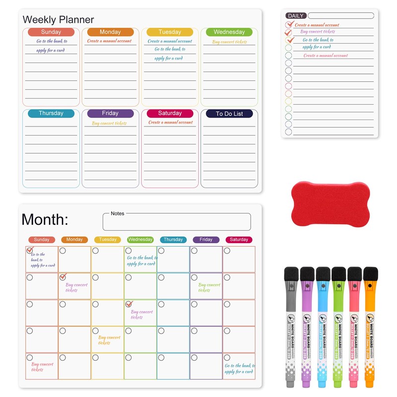Magnetic Sheets for Fridge, Set of 3, Magnetic Whiteboard, Fridge,