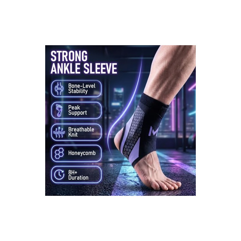 2 Pcs Ankle Brace for Women Men, Purple Adult Support