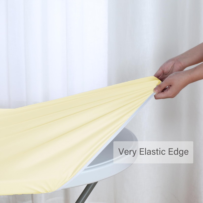 Obstal Fitted Round Table Cloth, Reversible Waterproof Stain Resistant Elastic