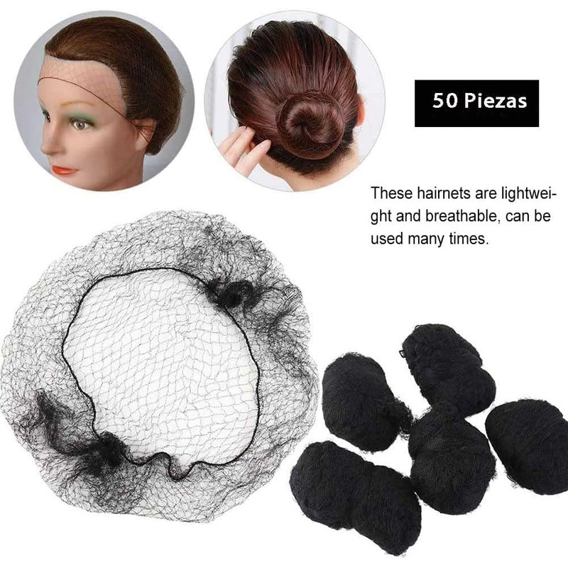 Paquete De 20 Red De Cabello Negra De Cocina, Malla