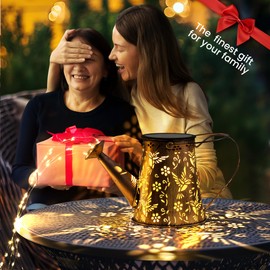 PATIOPIA PATIOPIA Solar Lights Outdoor Garden Decor, Large Lanterns Watering Can Lights Gardening Gifts for Mom Women Grandma Birthday, Hanging Lights Outdoor Decoration for Yard Porch Patio Backyard