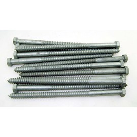 (10) Galvanized Hex Head 5/8 x 12" Lag Bolts Wood Screws