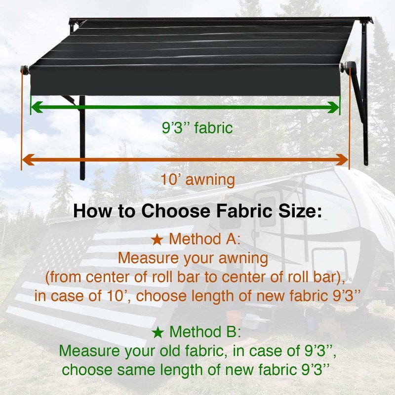 Leaveshade RV Awning Fabric Replacement Camper Trailer Awning Fabric Super
