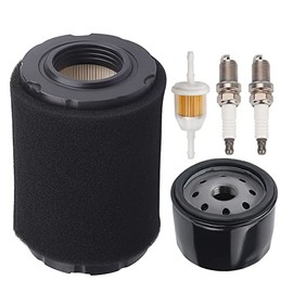 Harbot D125 MIU14395 Air Filter for John Deere D100 D105 D125 D130 D140 D110 E140 E130 E100 E120 LA145 LA135 Z255 Z235 X330 Lawn Tractor with Tune Up Kit (Two Cylinder Engine)