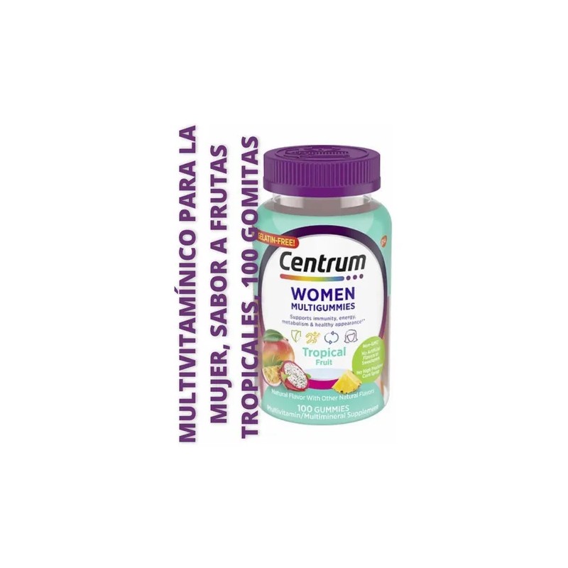 Multivitaminico Centrum Women Mujer Sabor Tropical 100 Gomas