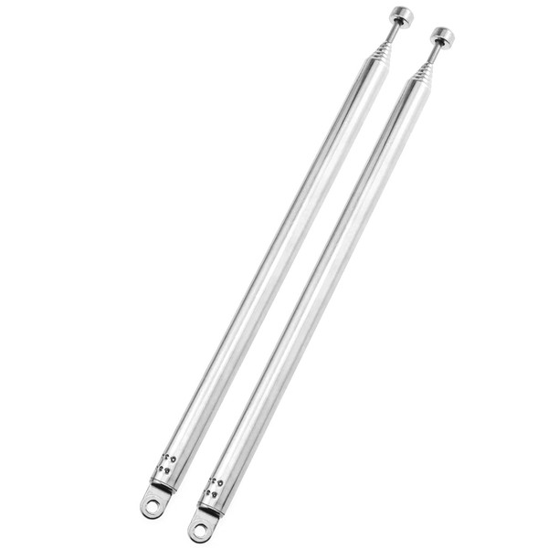 E-outstanding 2PCS Radio Antenna Telescopic Antenna Replacement 7 Sections Stainless