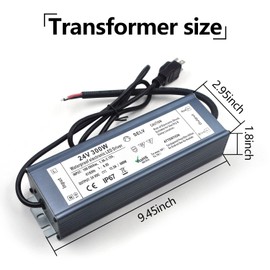 LED Driver 24V 300W Waterproof IP67 Power Supply Transformer, 100-265V AC to 24V DC Low Voltage Output, LED Transformer with 3-Prong Plug Cable for LED Light, Computer Project, Outdoor Light