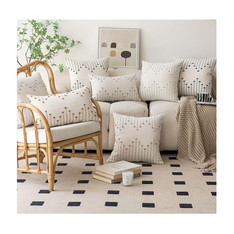 Cushion Covers, Boho Throw Pillow Covers 45x45cm, Pack of 2,