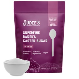 Judee's Gluten Free Superfine Caster Sugar - 11.25 oz Delicious & Gluten-Free - Bakers Sweetener for Homemade Treats, Baked Goods, and Toppings - Airy and Smooth for Baking