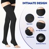 BURLWAY Open Toe Thigh High Medical Compression Stockings For Women