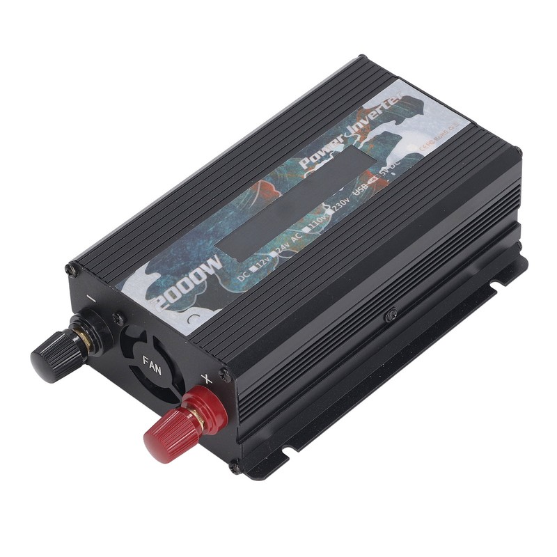 2000W Solar Car Inverter with Fan LCD Screen DC to