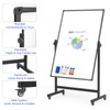 Rolling Whiteboard on Wheels, Double-Sided Magnetic Dry Erase Board with