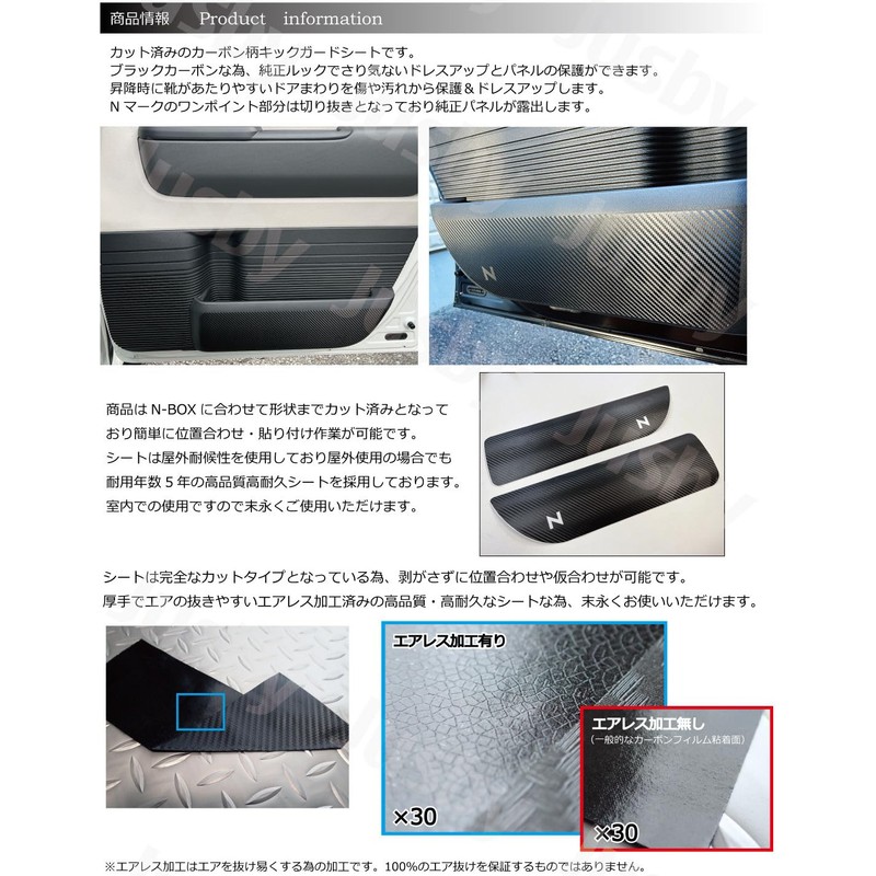 Honda New N-BOX JF5/JF6 Carbon Pattern Kick Guard Film Door