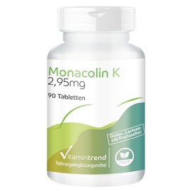 Monacolin K 2.95 mg - 90 Tablets - Red Rice Extract - with 2.95 mg Monacolin K per Daily Dose - High Dose - Safe Dosage - Vegan - Bioavailable Supplements from Germany | Vitamintrend