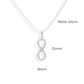 Necklace, Chain 925 Silver with Infinity Sign Pendant