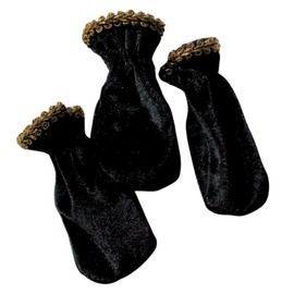 ideamall Piano Pedal Cover Damper Pedal Cover Auxiliary Pedal Velvet Fabric Set of 3 (Black)