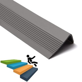 LeongLzt 72 Inch Stair Nosing，Shaped Stair Edge Protector Vinyl Stair Edging Self-Adhesive Rubber Stair Nosing Stair Nose Molding, Non-Slip Stair Tread Stair Trim for Indoor & Outdoor Stair Use