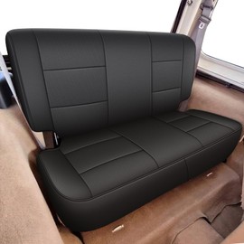 AOMSAZTO Custom Fit Seat Covers for Jeep Wrangler 1997 1998 1999 2000 2001 2002 Waterproof Car Seat Covers Full Set Black